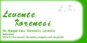 levente korencsi business card